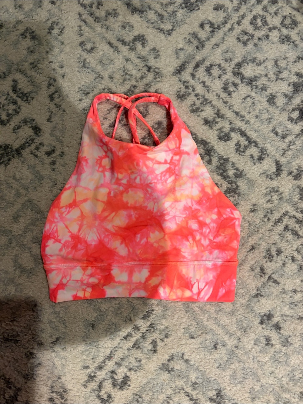 Crisscross Back Tie-Dye lululemon Sports Bra in Coral